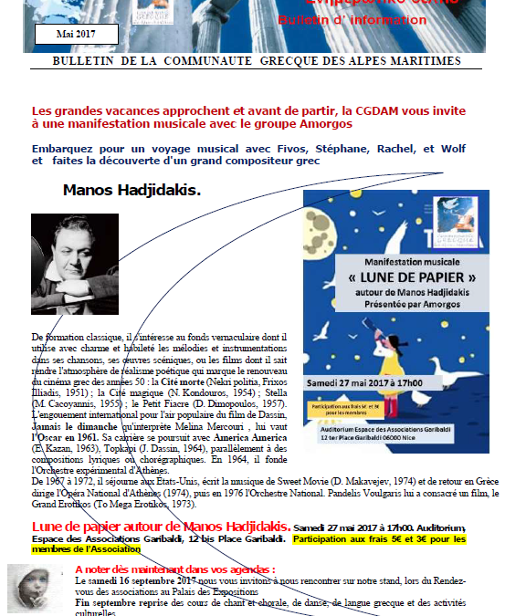 Bulletin d&rsquo;Information – Mai 2017